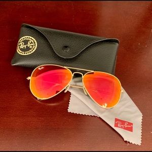Authentic Orange Ray Ban Sunglasses